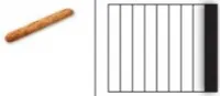 Grille téflon avec couteau en plastique 9 divisions ; 250 - 625gr ; 55x415mm